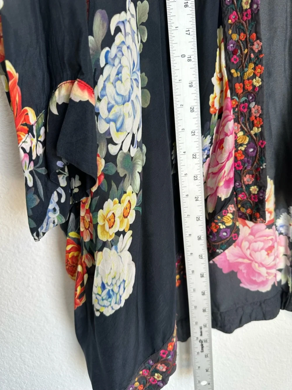 JOHNNY WAS Jazzy Kimono-Style Printed Jacket Size 1X floral embroidered